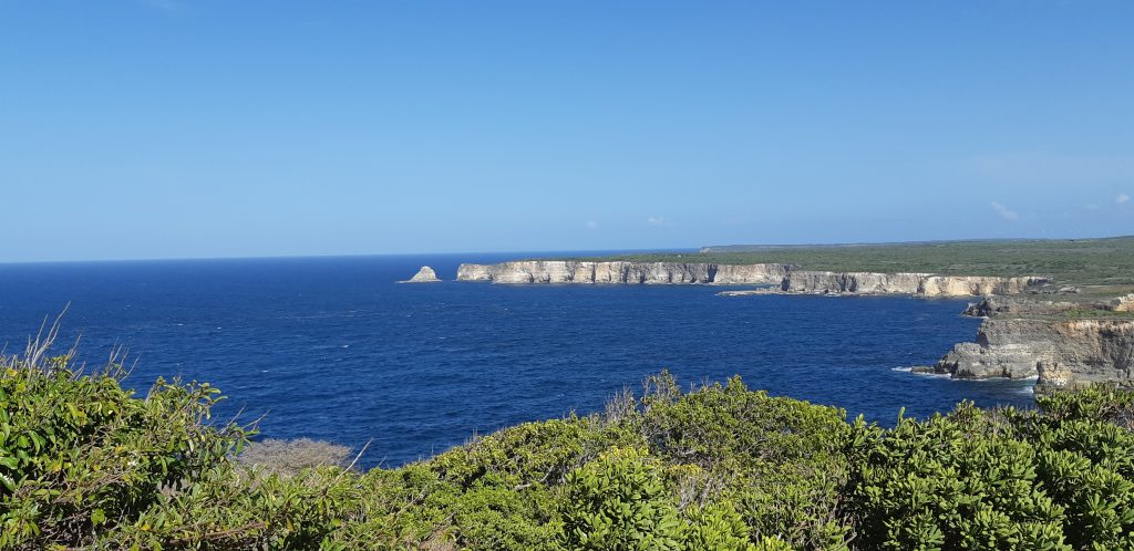 vue sur mer depuis la Pointe de la Grande Vigie en Guadeloupe