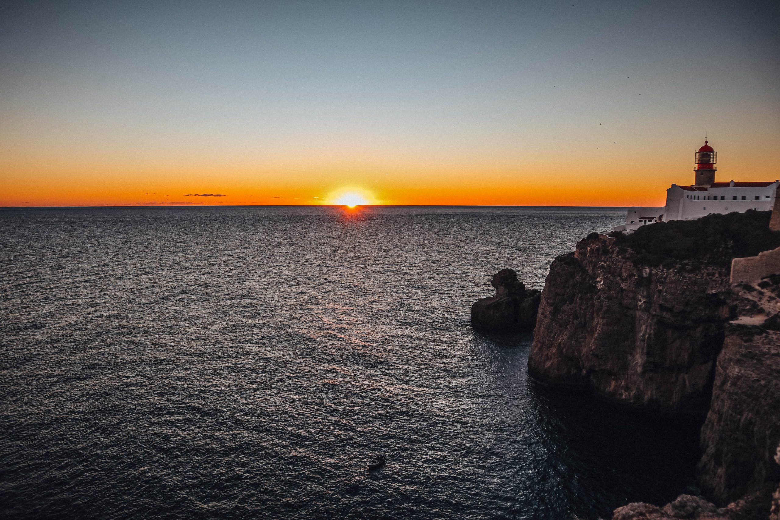 coucher de soleil au cap Saint-Vincent en Algarve