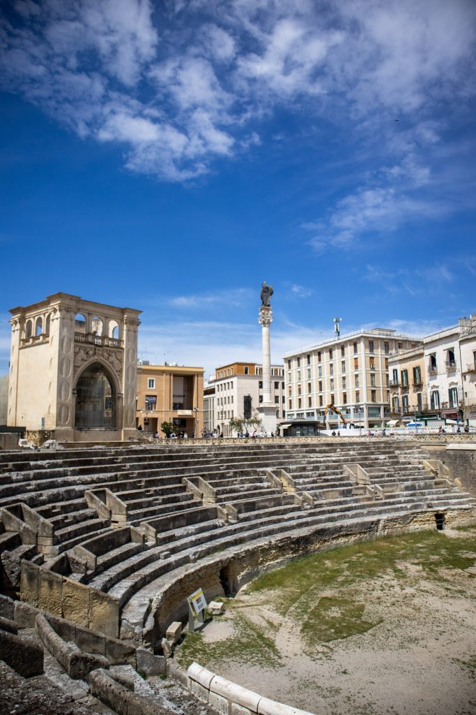 Anfiteatro Romano, vestige romain visible au cœur de la ville de Lecce dans les Pouilles.