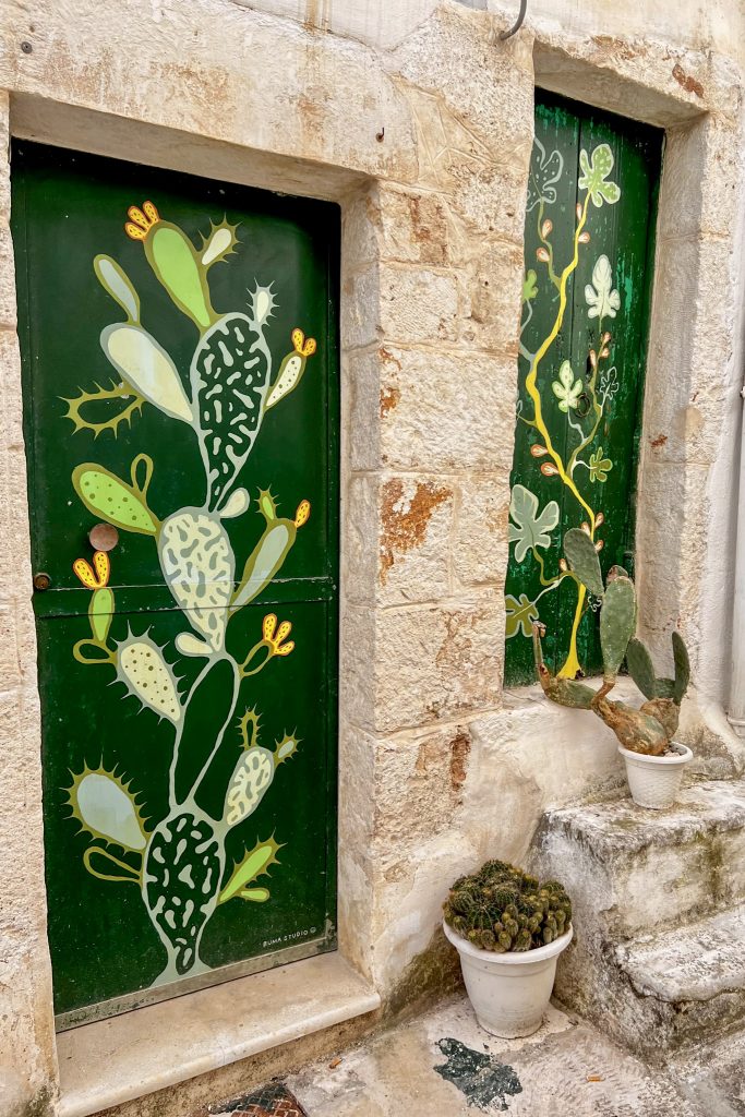 décoration cactus dans une rue d'Ostuni